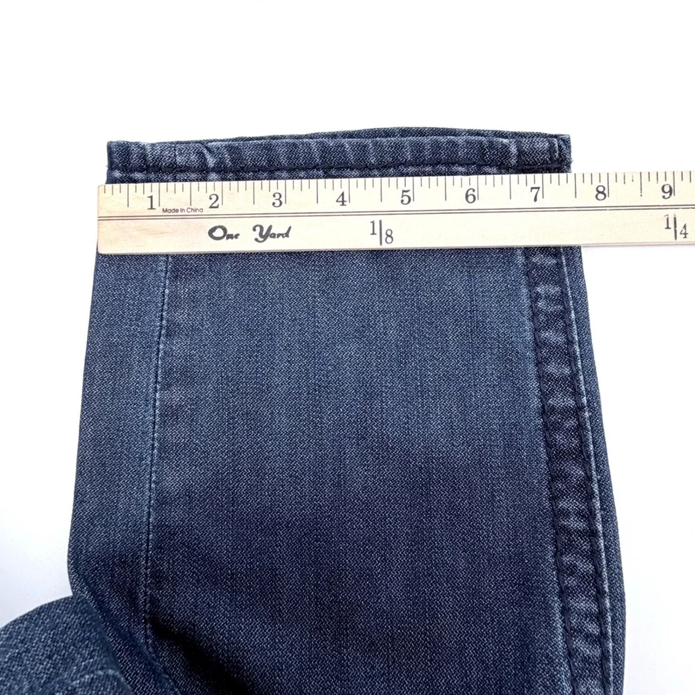True Religion Slim Jeans Mens 34 Blue‎ Exc Faded Whiskered Red Plaid Straight
